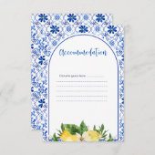 Italienisch Gelbe Lemon Unterkunft Details Begleitkarte (Vorne/Hinten)