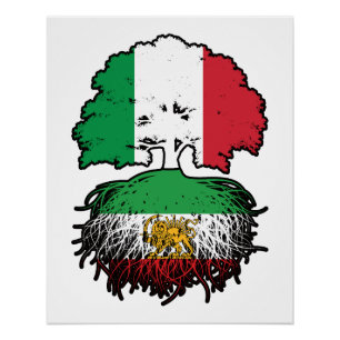Italienisch gewachsene iranische Wurzeln Löwe und  Poster