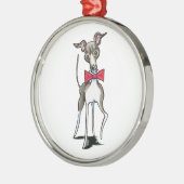 Italienisch Greyhound Antonio Silbernes Ornament (Links)