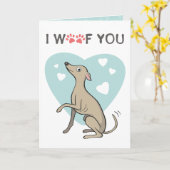 Italienisch Greyhound Fawn Iggy Niedlich Cartoon D Karte (Gelbe Blume)