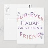 Italienisch Greyhound Furever Postkarte (Vorne/Hinten)