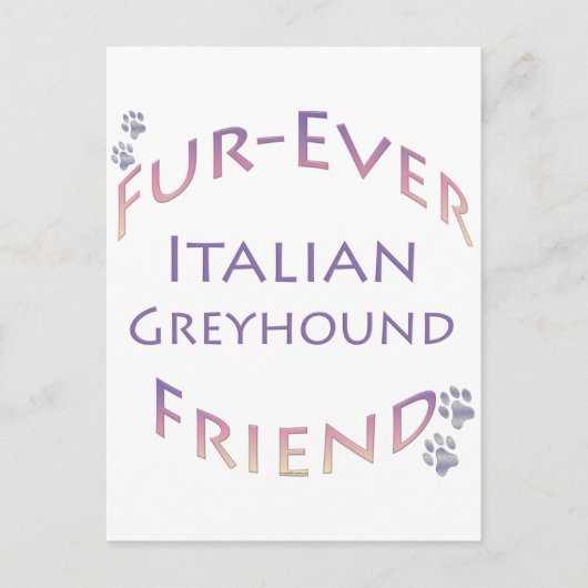 Italienisch Greyhound Furever Postkarte (Vorderseite)