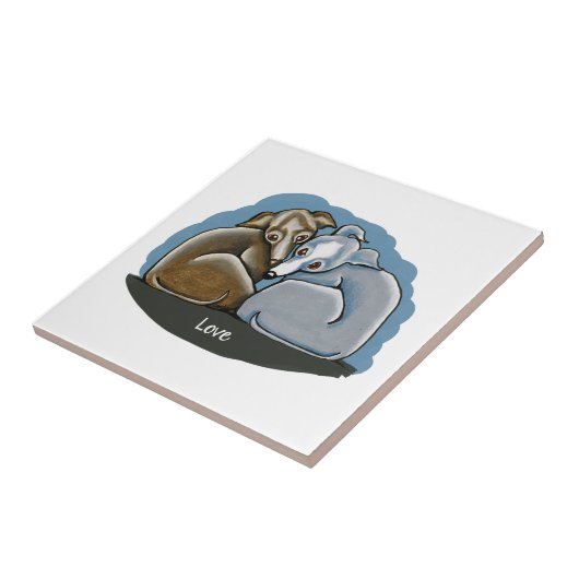 Italienisch Greyhound Huddle Fliese (Seite)