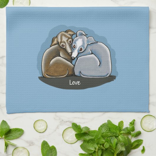 Italienisch Greyhound Huddle Geschirrtuch (Gefaltet)