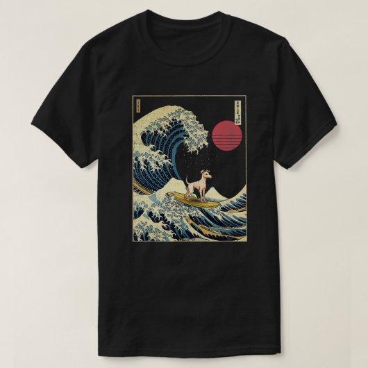 Italienisch Greyhound Japanisch Kanagawa Wave Funn T-Shirt (Design vorne)