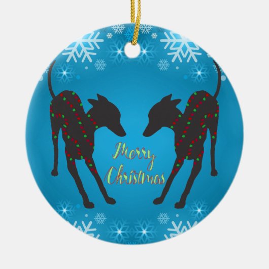 Italienisch Greyhound Keramik Ornament (Vorne)