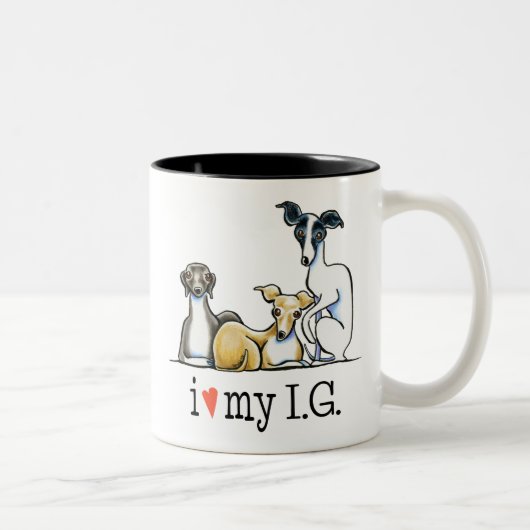 Italienisch Greyhound Lover Zweifarbige Tasse (Rechts)