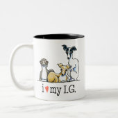 Italienisch Greyhound Lover Zweifarbige Tasse (Links)