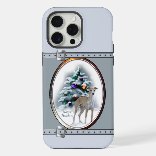 Italienisch Greyhound Niedlich Blauer Weihnachtsfe iPhone Hülle (Rückseite)