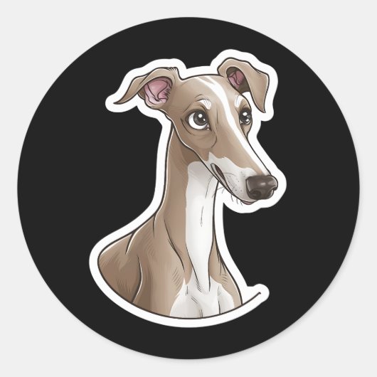 Italienisch Greyhound Runder Aufkleber (Vorderseite)
