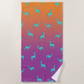 Italienisch Greyhound Silhouette Muster Ombre Farb Strandtuch (Vorderseite)