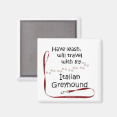 Italienisch Greyhound Travel Leash - Magnet (Vorderseite/Rückseite)