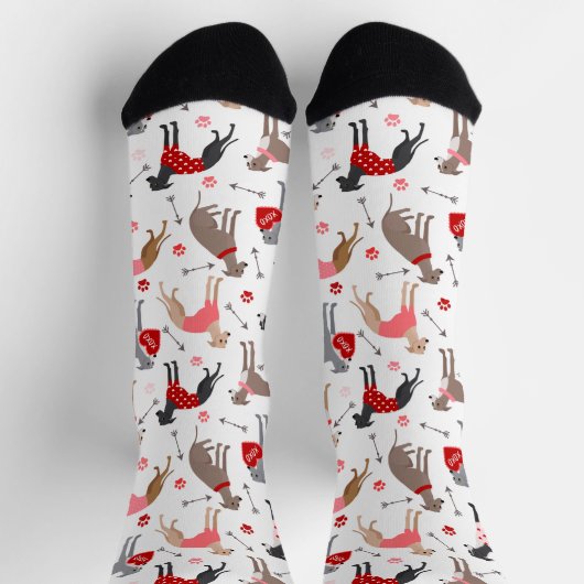 Italienisch Greyhound Valentine Socken (Oben)
