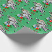 Italienisch Greyhound Weihnachten Original Kunst Geschenkpapier (Ecke)