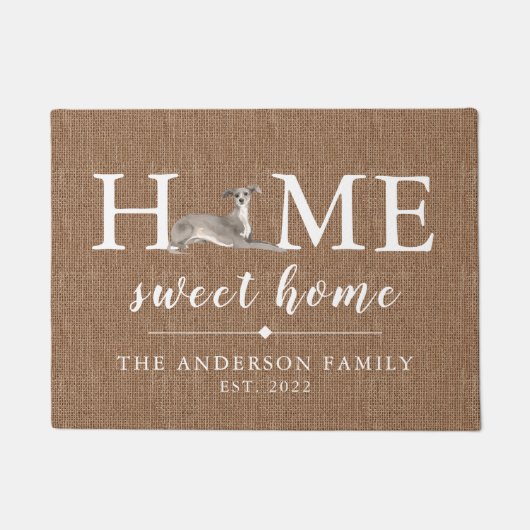 Italienisch Greyhound Zuhause Sweet Zuhause Doorma Fußmatte (Vorderseite)