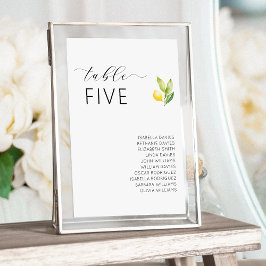 Italienisch Griechenland Lemon Citrus Hochzeitssti Tischnummer