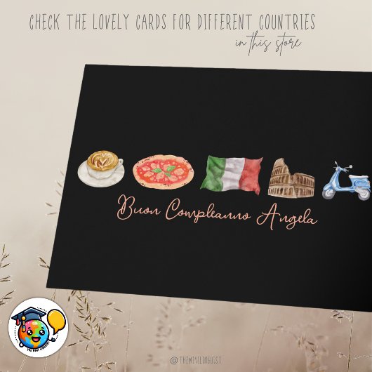 Italienisch Happy Birthday Card, Buon Compleanno I Karte