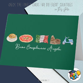 Italienisch Happy Birthday Card, Buon Compleanno I Karte