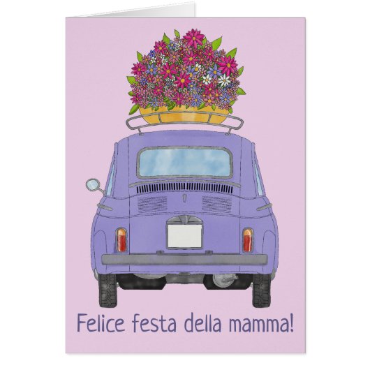 Italienisch Happy Mother’s Day Fiat 500 (Vorne)