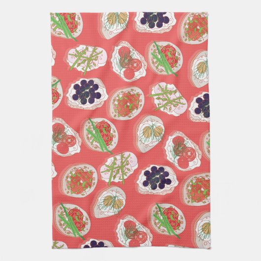 Italienisch Hors d'oeuvres | Muster Geschirrtuch (Vertikal)