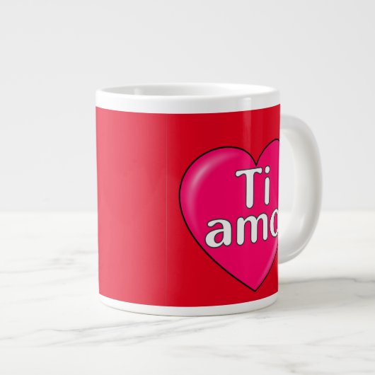 Italienisch - Ich Liebe Sie Jumbo-Tasse (Vorderseite Rechts)