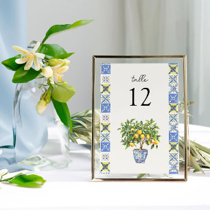 Italienisch inspirierte Hochzeitstisch-Nummer Lemo