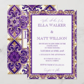 Italienisch Inspirierte Lila Frühjahrskneipe Einladung (Vorne/Hinten)