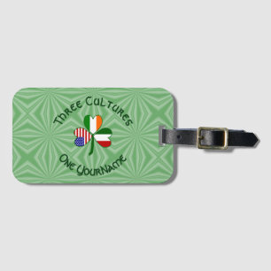 Italienisch Irisch Amerikanische Kleeblattflagge P Gepäckanhänger