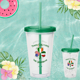 Italienisch Irisch Amerikanischer Shamrock Persona Acryltrinkbecher