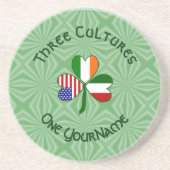 Italienisch Irish American Flags Kleeblatt Ihr Nam Getränkeuntersetzer (Vorne)