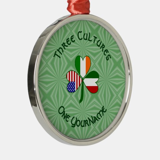 Italienisch Irish American Flags Kleeblatt Ihr Nam Ornament Aus Metall (Rechts)