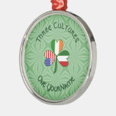 Italienisch Irish American Flags Kleeblatt Ihr Nam Ornament Aus Metall (Links)