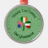 Italienisch Irish American Flags Kleeblatt Ihr Nam Ornament Aus Metall (Vorne)