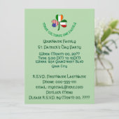 Italienisch Irish USA Kleeblatt St Patrick's Day P Einladung (Stehend Vorderseite)