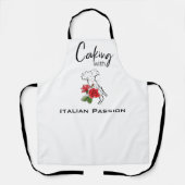 *~* Italienisch Italienische Karte Rote Rose Koche Schürze (Vorderseite)