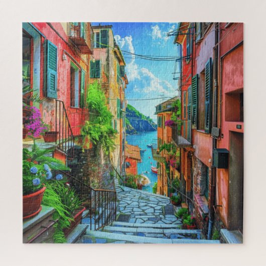 Italienisch-italienische Seepromenade Cinque Terre Puzzle (Vertikal)