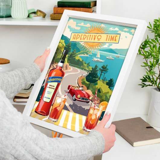 Italienisch La Dolce Vite Illustrierter Urlaub Poster