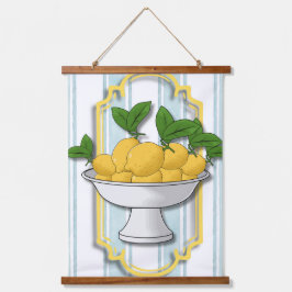 Italienisch Lemon Bowl Kitchen Print | Küste Wandteppich Mit Holzrahmen
