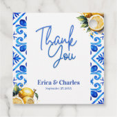 Italienisch Lemon Danke Gastgeschenk Hochzeit Geschenkanhänger (Rückseite)