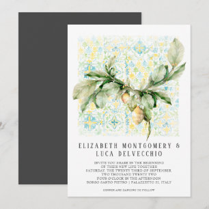 Italienisch Lemon Grove   Boho Botanical Wedding Einladung