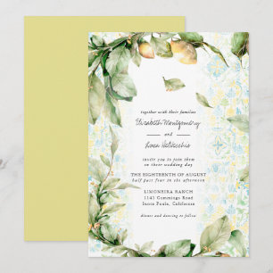 Italienisch Lemon Grove   Boho Botanical Wedding Einladung