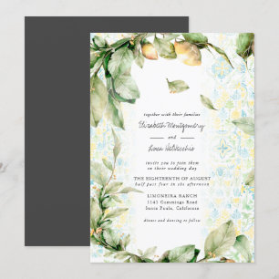 Italienisch Lemon Grove Boho Botanical Wedding Einladung