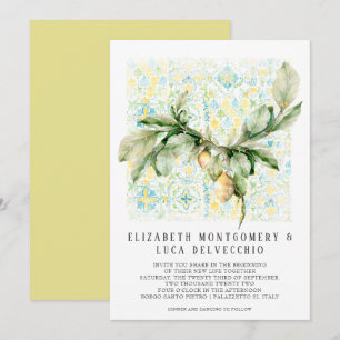 Italienisch Lemon Grove   Boho Botanical Wedding Einladung