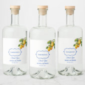 Italienisch Lemon Limoncello Wedding Alkoholflaschenetikett (Flaschen)