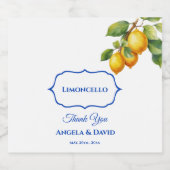 Italienisch Lemon Limoncello Wedding Alkoholflaschenetikett (Einzelnes Label)