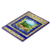 Italienisch Majolica blauen Fliesen Zitrusmonogram Notizblock (Linke Seite)