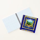 Italienisch Majolica blauen Fliesen Zitrusmonogram Notizblock (Innenseite)