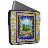 Italienisch Majolica blauen Kacheln Zitrusfrüchte Laptopschutzhülle (Vorne Rechts)