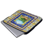 Italienisch Majolica blauen Kacheln Zitrusfrüchte Laptopschutzhülle (Vorne Knopf)