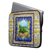 Italienisch Majolica blauen Kacheln Zitrusfrüchte Laptopschutzhülle (Vorderseite Links)